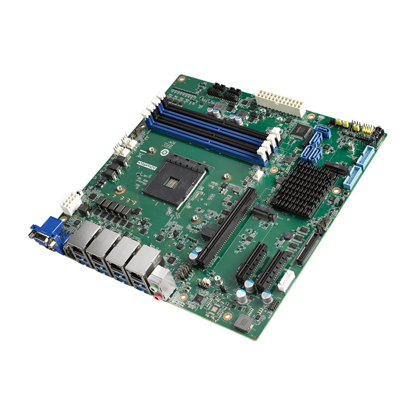 Foto Advantech presenta la AIMB-522, una placa madre Micro-ATX industrial con AMD Ryzen™ Embedded 5000 para procesamiento de imágenes IA.